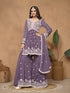 Voilet Faux Georgette Sharara Suit Acy8830 Salwar Kameez